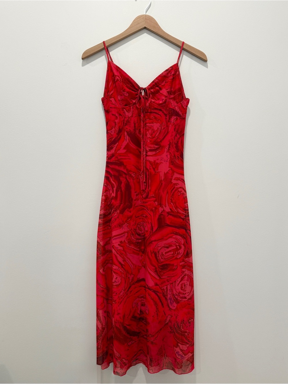 Motel Rocks Red Rose-Print Maxi Slip Dress